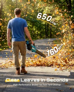 SEESII 40V Brushless Electric Turbo Blower 680CFM Cordless Snow Removal Leaf Blower 20000RPM Dual Battery Work for Lawn Care Debris Dus For Makita 18V Battery Pin