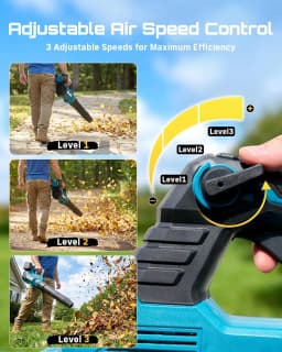 SEESII 40V Brushless Electric Turbo Blower 680CFM Cordless Snow Removal Leaf Blower 20000RPM Dual Battery Work for Lawn Care Debris Dus For Makita 18V Battery Pin