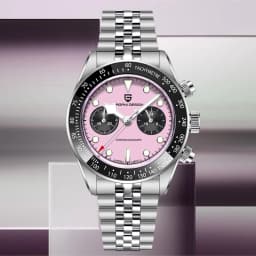 PAGANI DESIGN Men Watches New Pink BB Panda Dial Chronograph Fashion Luxury Quartz Watch For Men VK64 Movt Waterproof Watch 2026