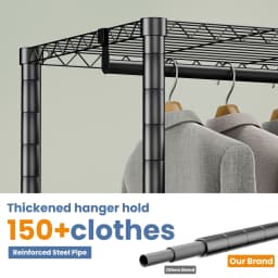 Clothes Rack Storage Organizer Wardrobe Hanging Clothes Freestanding Portable Heavy Duty 960 lb for Cloakroom Bedroom Entrances