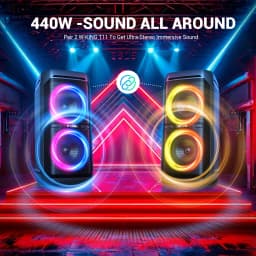W-KING T11 Bluetooth Speakers,100W RMS, IPX6 Waterproof, BT 5.3 Portable Party Boombox Wireless Deep Bass/115dB Loud Massive Sound
