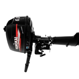 Portable 6HP 2-Stroke Outboard Motor with 360° Steering, Water-Cooled, for Small Boats & Inflatable Boats
