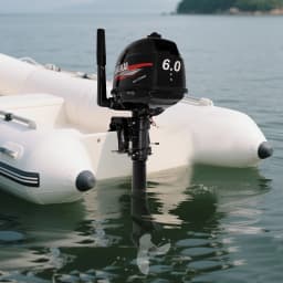 Portable 6HP 2-Stroke Outboard Motor with 360° Steering, Water-Cooled, for Small Boats & Inflatable Boats