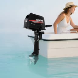Portable 6HP 2-Stroke Outboard Motor with 360° Steering, Water-Cooled, for Small Boats & Inflatable Boats