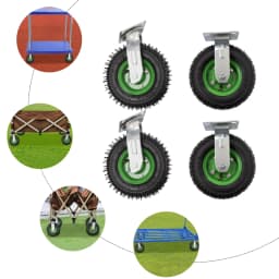 8'' Pneumatic Swivel Casters Set of 4 Heavy Duty Air Tires Rubber Wheel with Bolt on for Workbench Furniture Cabinet Woodbox