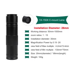 YIZHAN 4K UHD Electron Digital Microscope IMX678 HDMI Type-C Welding Video Camera 150X Zoom Lens Metal Bracket Remote Control