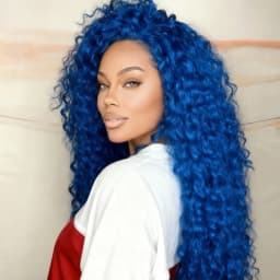 Blue Deep Wave Lace Front Wigs for Women 250 Density Lace Front Wig 13x4 HD Transpaent Lace Front Wigs Human Hair with Baby Hair