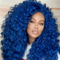 Blue Deep Wave Lace Front Wigs for Women 250 Density Lace Front Wig 13x4 HD Transpaent Lace Front Wigs Human Hair with Baby Hair