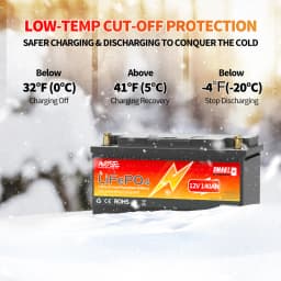 MOSEWORTH 12V 140Ah LiFePO4 Lithium Battery Built-in 100A Smart BMS Deep Cycle LiFePO4 Battery 1792Wh for Trolling Motor RV