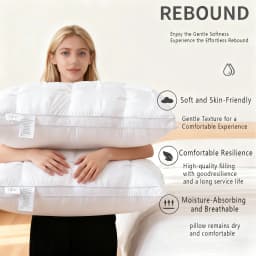 Luxury Hotel-Quality Pillow for Deep Sleep. Ergonomic Design Supports Back, Side and Stomach Sleepers. Filled with Durable High-