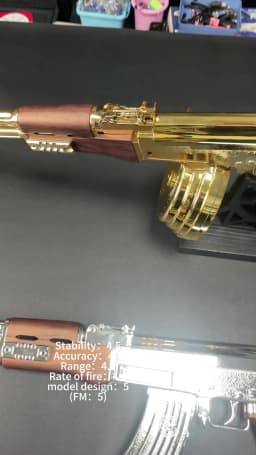 Nice Goldden Silvery Toy Gun, Electric Gel Ball Blaster/Foam Blaster, Modes Automatic & Safe Splatter Gel Ball Blaster,Cos Play