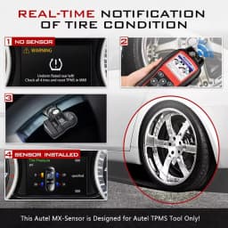 Autel MX-Sensor 2 in 1 Programmable TPMS Sensor 315MHz 433MHz Metal Rubber for Universal Tire Pressure Tool