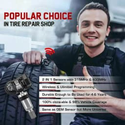 Autel MX-Sensor 2 in 1 Programmable TPMS Sensor 315MHz 433MHz Metal Rubber for Universal Tire Pressure Tool
