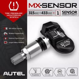 Autel MX-Sensor 2 in 1 Programmable TPMS Sensor 315MHz 433MHz Metal Rubber for Universal Tire Pressure Tool