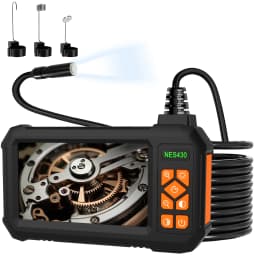 Borescope Endoscope, 4.3" 1080P HD IPS Screen, 8 LEDs,IP67 , Semi-Rigid Waterproof Camera for Drain/Auto/HVAC/Plumbing