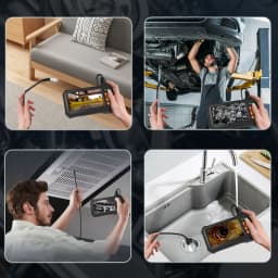 Borescope Endoscope, 4.3" 1080P HD IPS Screen, 8 LEDs,IP67 , Semi-Rigid Waterproof Camera for Drain/Auto/HVAC/Plumbing