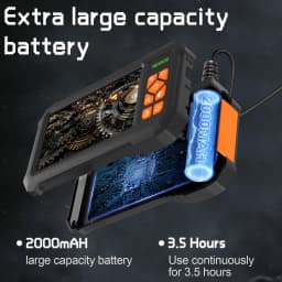 Borescope Endoscope, 4.3" 1080P HD IPS Screen, 8 LEDs,IP67 , Semi-Rigid Waterproof Camera for Drain/Auto/HVAC/Plumbing