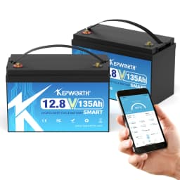 12V 135Ah Lithium Battery With 100A Bluetooth BMS with Low-Temp Protection, Perfect for RV, Solar, Boat, Marine, Trolling Motor