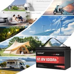 Dumfume 12V 100Ah Lifepo4 Lithium Battery 100A BMS 12V 600Ah/12V 314Ah/24V 100Ah/36V 100Ah Battery Solar RV 1 Year Warranty