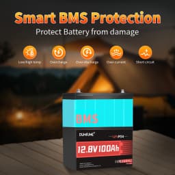 Dumfume 12V 100Ah Lifepo4 Lithium Battery 100A BMS 12V 600Ah/12V 314Ah/24V 100Ah/36V 100Ah Battery Solar RV 1 Year Warranty