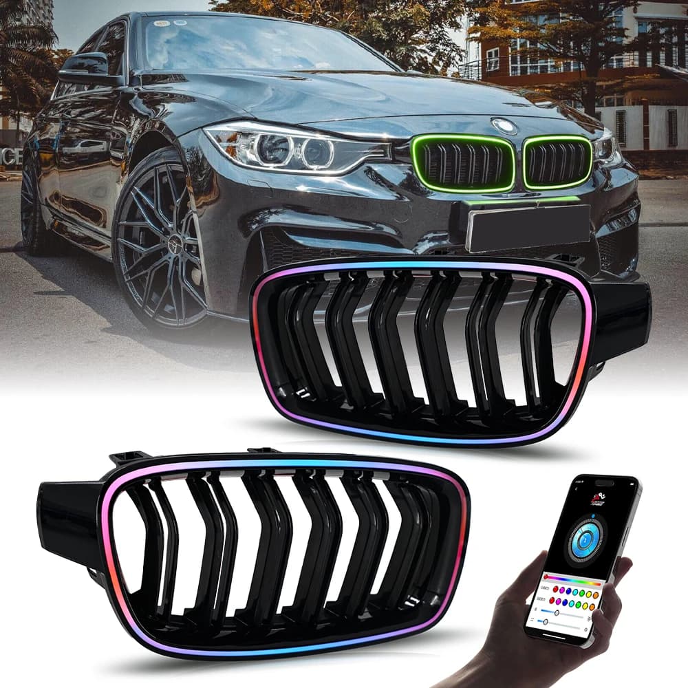 Upgrade Grille For BMW 3 Series F30 2013-2018 2013 2014 2015 2016 2017 2018 Grille Lights RGB Color