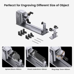 AlgoLaser Multi-function Rotary 4in1 Rotary Kit for Laser Engraver Gripping Cylindrical Rings Spherical Objects Rotary Engraving