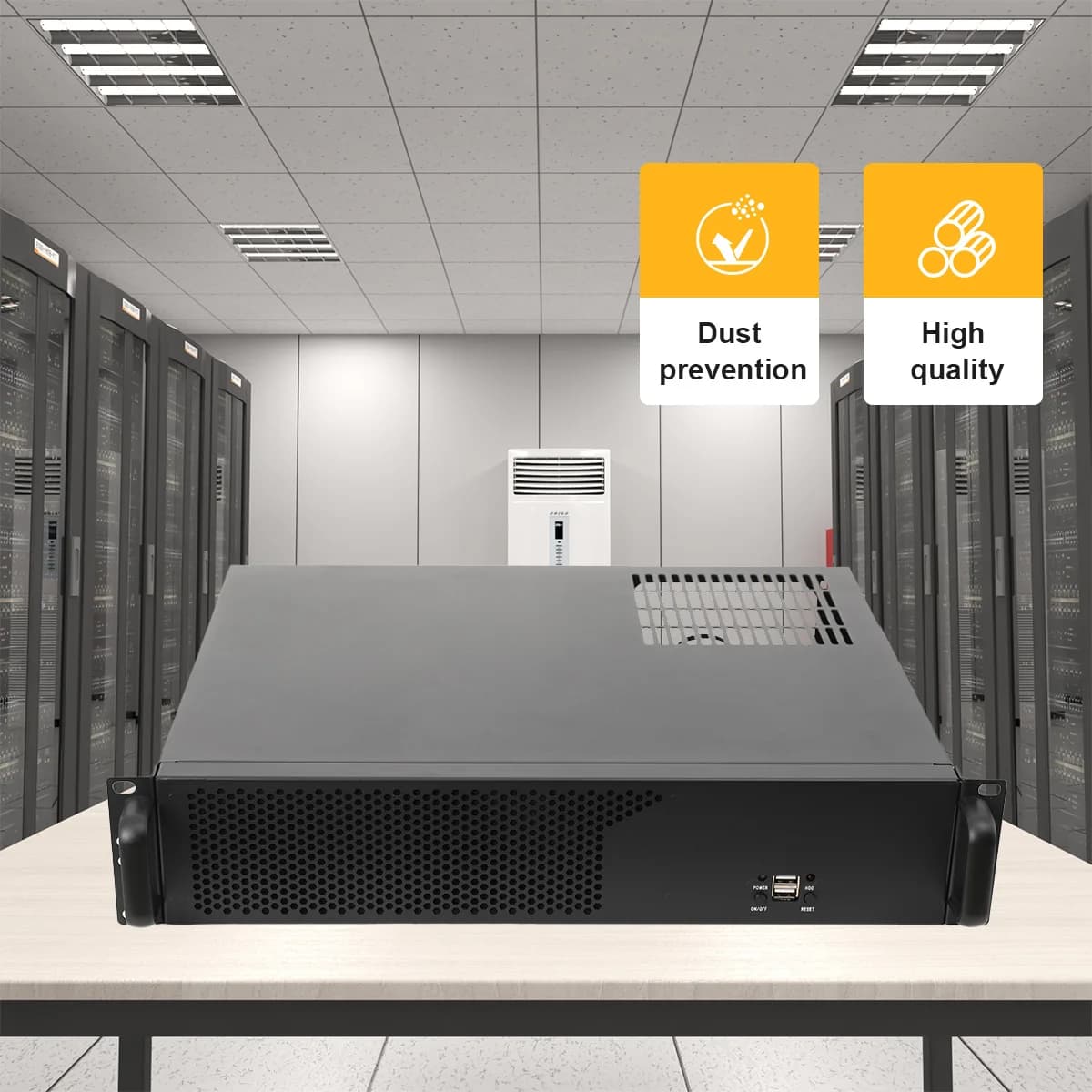 2U Chassis Aluminum Panel Ultra Short Industrial Control Server Chassis Data Storage Motherboard Server Case