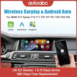 AUTOABC Wireless CarPlay Android Auto For BMW 5 Series F10 F11 2012-2017 CIC NBT Radio Multimedia Playback Airplay Navigation