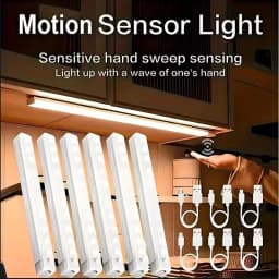 Wireless Motion Activated LED Night Light Energy Efficient Backlit Lamp for Safety Lighting Stairs Bedroom Household