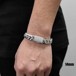 8/10/12/14mm Solid Stainless Steel Cuban Miami Link Chain Necklaces for Men Hip Hop Bling Iced out Rapper Jewelry