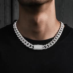 8/10/12/14mm Solid Stainless Steel Cuban Miami Link Chain Necklaces for Men Hip Hop Bling Iced out Rapper Jewelry
