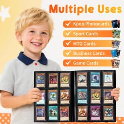 Trading Card Binder 360 Card Holder with Side Loading Sleeves for MTG TCG Sports Cards, Black