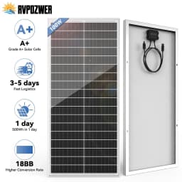RVPOZWER 400W/200W/100W Rigid Solar Panels 18BB N-Type Mono Cells 25% High-Efficiency PV Power for Home Rooftop Camping Off Grid