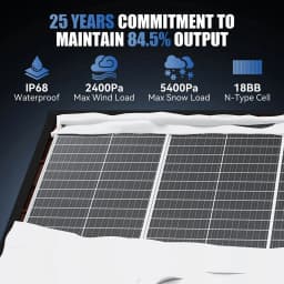 RVPOZWER 400W/200W/100W Rigid Solar Panels 18BB N-Type Mono Cells 25% High-Efficiency PV Power for Home Rooftop Camping Off Grid