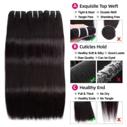 100% Quality 16A Straight Human Hair Bundles 30 34 Inch Brazilian Real Remy Weave Hair Unprocessed Double Weft Raw Hair Bundles Extensions For Women