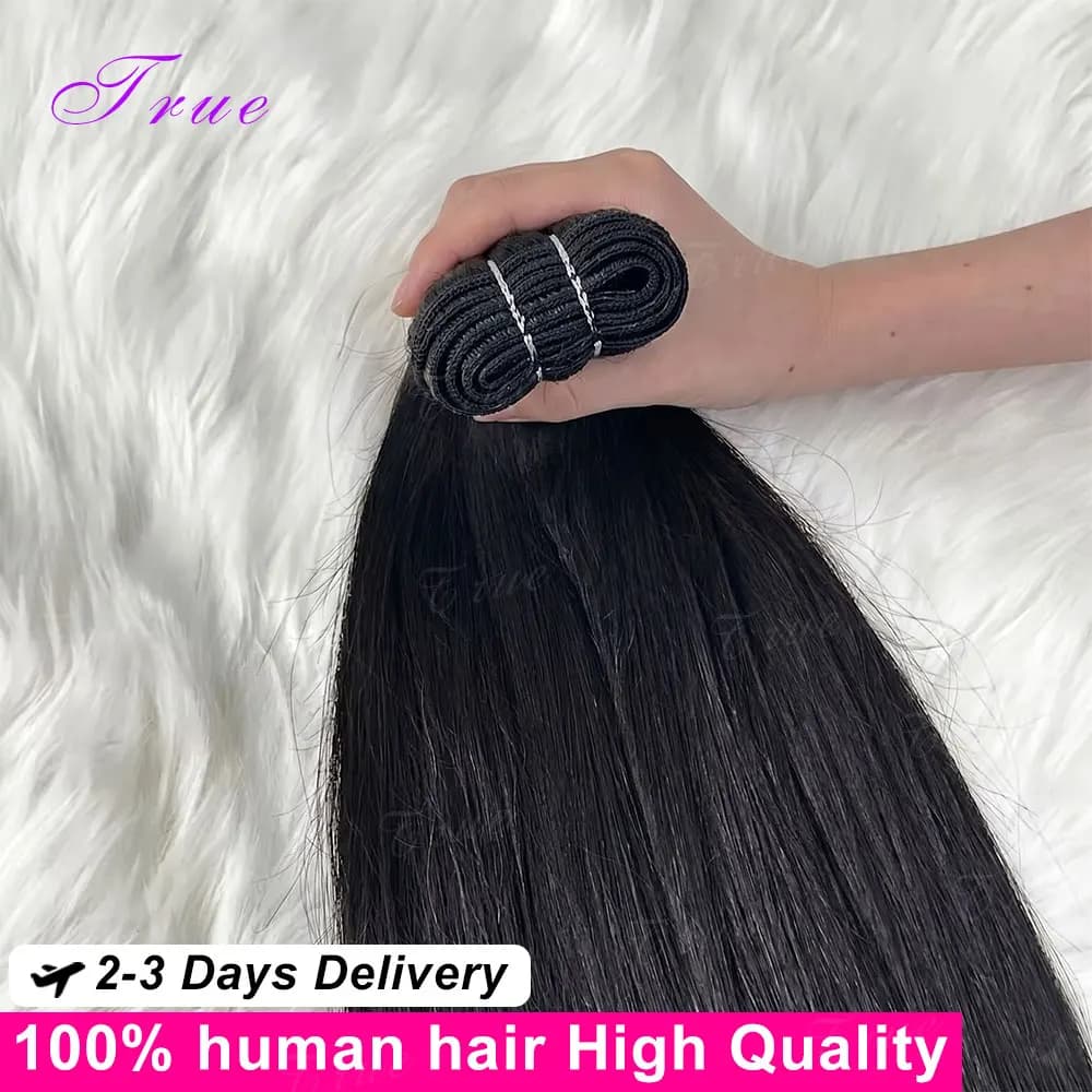 100% Quality 16A Straight Human Hair Bundles 30 34 Inch Brazilian Real Remy Weave Hair Unprocessed Double Weft Raw Hair Bundles Extensions For Women