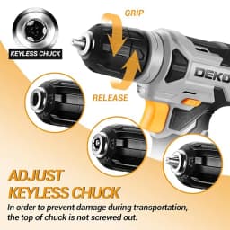 DEKO 8V Cordless Drill Set Mini Power Driver with 3/8"Keyless Chuck 42pcs Acessories Built-in LED Power Drill for Drilling