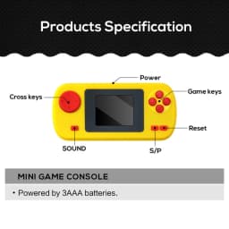 GAMINJA GC32 2.4 Inch TFT Screen Classic Retro Game Player Built-in 128 Games Portable Handheld Video Game Console