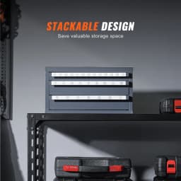 SucceBuy Steel Drill Dispenser Organizer Cabinet Storage Drill Bit Dispenser Cabinet Three-Drawer Drill Bit Organizer Cabinet