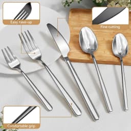 Oval 20Piece Silverware Set Forged Stainless Steel Flatware Set with European Design Mirror Polish Modern Cutlery Set Service f