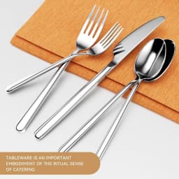 Oval 20Piece Silverware Set Forged Stainless Steel Flatware Set with European Design Mirror Polish Modern Cutlery Set Service f