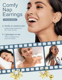 22Pcs 16G Cartilage Earrings for Women-Surgical Stainless Steel Earring Set Flat Back Earrings Nose Studs Helix Piercing Jewelry