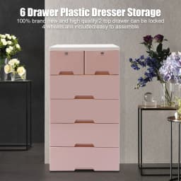 Classic 6 Drawer Plastic Dresser Storage Tower Closet Organizer Unit for Home Office Bedroom