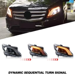LED Headlights for Mercedes Benz Vito Metris 2016-2023 Sequential Turn Signal Projector Front Lamps Pair Assembly