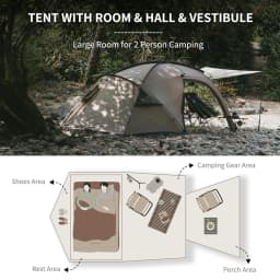 Naturehike Massif Hot Tent with Stove Jack Waterproof Windproof 4 Season Tent 2 Person Cold Weather Winter Tents for Camping