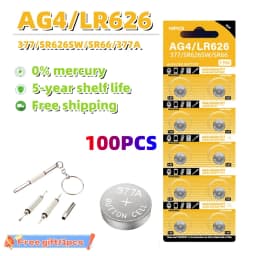 50-100PCS AG4 LR626 Alkaline Watch Battery 377 SR626 177 626A 377A CX66W For Toy Calculator Car Key Clock Button Cell
