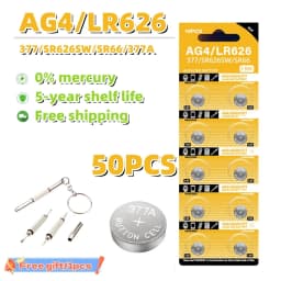 50-100PCS AG4 LR626 Alkaline Watch Battery 377 SR626 177 626A 377A CX66W For Toy Calculator Car Key Clock Button Cell