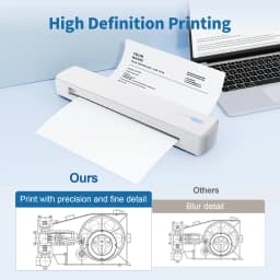 Portable Printer Wireless A4 C80 300DPI Inkless Thermal BT USB Connect Lightweight 1500mAn For Android IOS for Travel Work Home