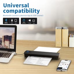 Portable Printer Wireless A4 C80 300DPI Inkless Thermal BT USB Connect Lightweight 1500mAn For Android IOS for Travel Work Home