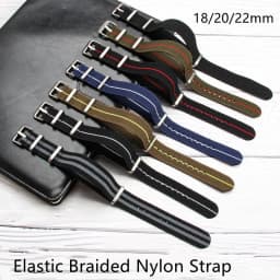 18/20/22mm Elastic Woven NATO Watch Strap Nylon Universal Wristband Breathable Comfortable Watchband for Omega Seiko IWC 2028